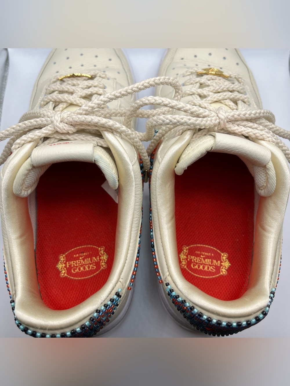 Nike Air Force 1 Low x Premium Goods Bella Women’s 8.5 Beaded Shoes DV2957-200 - Picture 8 of 12